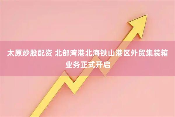 太原炒股配资 北部湾港北海铁山港区外贸集装箱业务正式开启